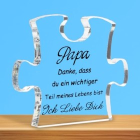 Johiux Idées de cadeau pour papa, cadeau de fête des pères, puzzle en acrylique gravé pour papa, cadeau danniversaire pour p