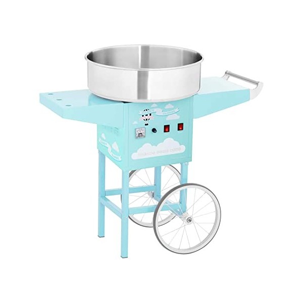 Royal Catering Machine À Barbe À Papa Set RCZK-1200-BG 1200 W, Cuve De 52 Cm, Sur Chariot, Protections Électriques, Acier In