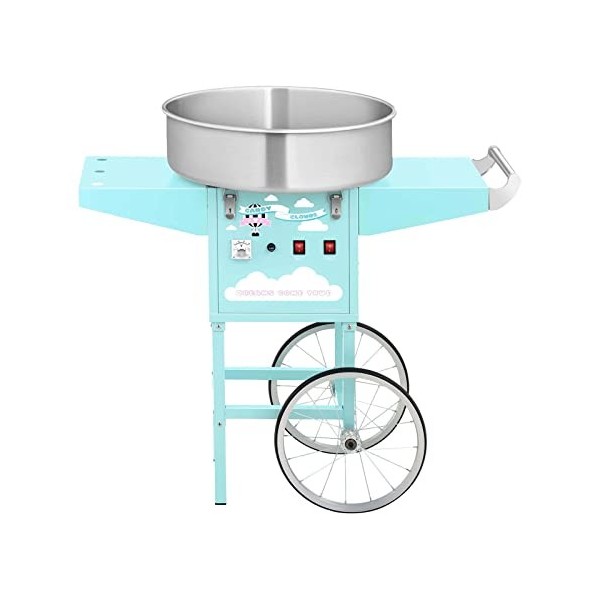 Royal Catering Machine À Barbe À Papa Set RCZK-1200-BG 1200 W, Cuve De 52 Cm, Sur Chariot, Protections Électriques, Acier In