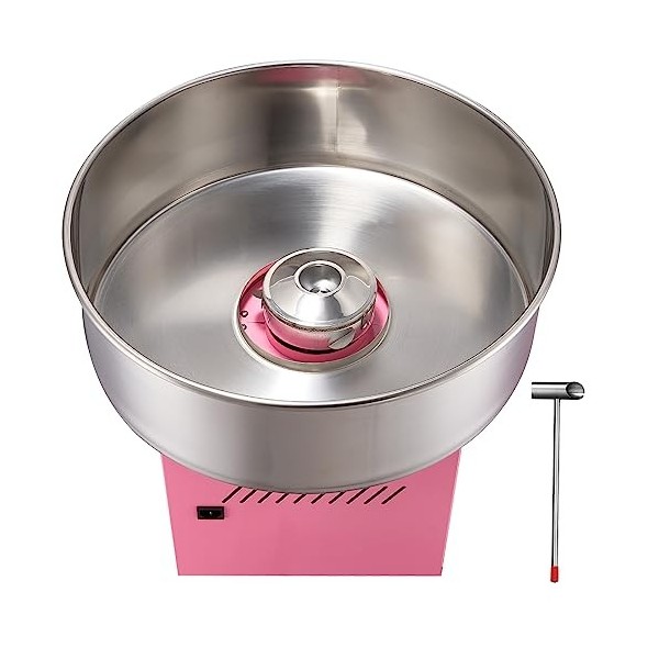 VEVOR Machine à Barbe à Papa Professionnelle 1000W Appareil à Barbe à Papa Commercial 6 PCs/min Grand Bol en Inox Alimentaire