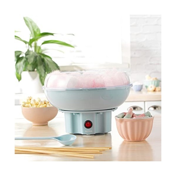 Petra Machine à Barbe à Papa,Sans BPA, avec 50 bâtonnets & cuillère doseuse, Utilisez du Sucre Ordinaire ou Bonbons Durs sans