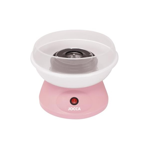 Jocca Machine à Barbe à Papa Rose 520W, Prête en 5 Minutes, Fonctionne avec Sucre et Bonbons, Facile à Nettoyer et Compacte