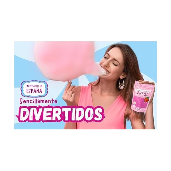 FRAISE | Sucre Barbe à Papa pour. Machine1200gr. 200gGRATUIT . avec 100 Bâtonnets. FRAISE 