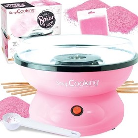 ScrapCooking - Machine Barbe à Papa - Kit Complet pour faire Barbes à Papa Maison : Avec Sucre, Bâtonnets & Cuillère Mesure -