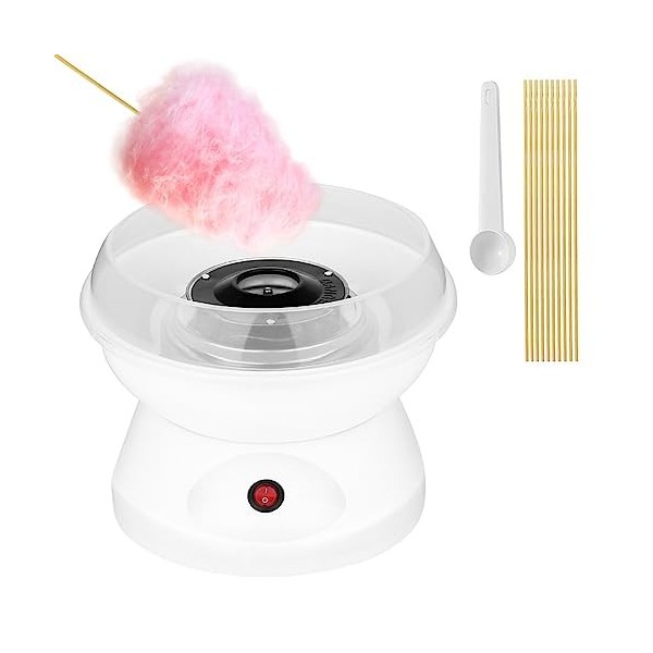 Irishom Machine à Barbe à Papa Portable Machine à Barbe à Papa de Bureau 450W Bol prévention des éclaboussures Cuillère à Suc