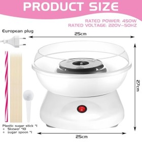BORDEAG Machine À Barbe À Papa, Cotton Candy Machine, Machine À Bonbons en Coton, Électrique Candy Floss Maker 450w avec Acce