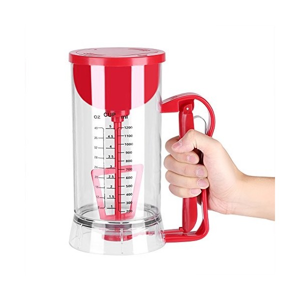 Ejoyous Distributeur de pâte, 1200 ML Électrique Distributeur de Crêpes Et de Petits Gâteaux sans Fil Pancake Cupcake Waffle 