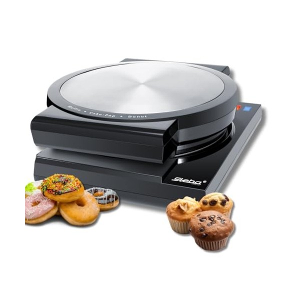 Steba Appareil électrique Cake Maker 3 en 1, 3 plaques antiadhésives pour cake pops, muffins et beignets, plaques facilement 