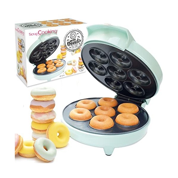 ScrapCooking - Mini Donuts Factory - Machine à Petits Donuts & Beignets - Avec Plaque Chauffante Anti-Adhérente - Idée Cadeau