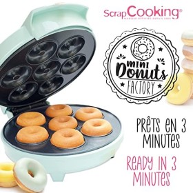 ScrapCooking - Mini Donuts Factory - Machine à Petits Donuts & Beignets - Avec Plaque Chauffante Anti-Adhérente - Idée Cadeau