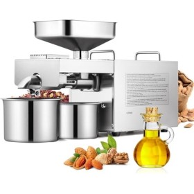 CGOLDENWALL Presse à Huile Électrique 1500W Acier Inoxydable Extracteur dHuile pour Noix Sésame Cacahuètes Graines de Perill