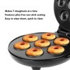 Donut Maker, 1000W Surface Antiadhésive Mini Donut Maker Machine Double Face Heating Electric Donut Maker, Fait 7 Donuts, pou
