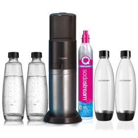 SodaStream Machine à gazéifier Duo avec Cylindre de CO2, 2 Bouteilles en Verre de 1 l et 2 Bouteilles en Plastique de 1 l lav