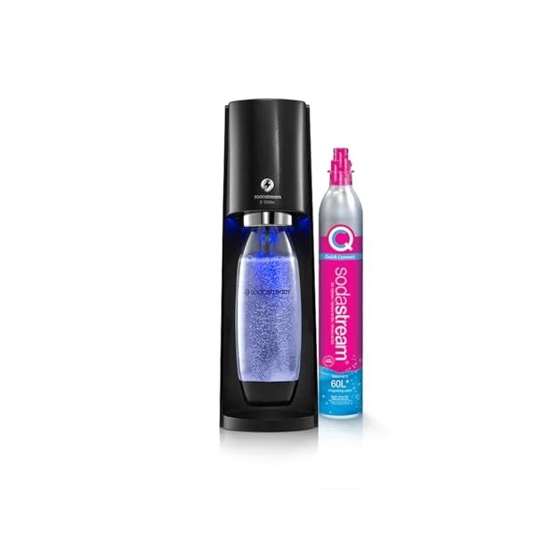 SodaStream E-TERRA Machine à Eau Pétillante et Soda Électrique | Pack 1 Bouteille 1L Compatible Lave-Vaisselle + 1 Recharge d