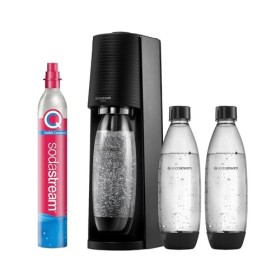 SodaStream Terra Machine à gazéifier avec Cylindre de CO2 et Bouteille en Plastique Lavable au Lave-Vaisselle, Noir, Hauteur 