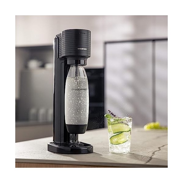 sodastream Gaia Machine à Eau Pétillante | Pack 1 Bouteille 1L + 1 Bouteille 0,5L Compatibles Lave-Vaisselle + 1 Recharge de 