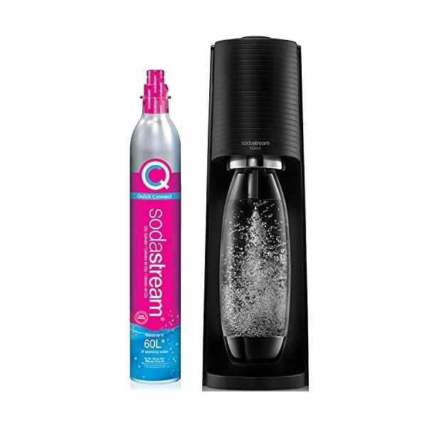 SodaStream – Machine à eau pétillante Terra avec bouteilles de CO2 et DWS noir 