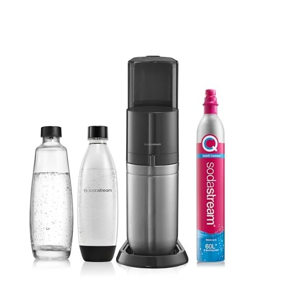 SodaStream Duo Machine à Eau pétillante, Machine à Eau pétillante et 2 Bouteilles deau pétillantes de 1 L, Machine à Boisson