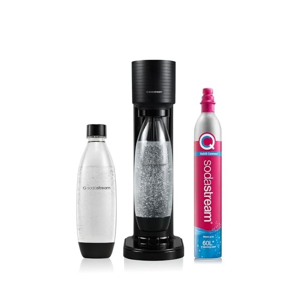 SodaStream Gasatore Gaia deau pour transformer leau en eau pétillante, comprend 1 bouteille de 1 litre et 1 cylindre de dio