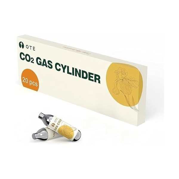 OTE CO2 Capsules Soda Maker, 40 Pièces, Cartouches de CO2 8g Machine eau Petillante Recharge Gaz, Adaptées aux Barboteurs de