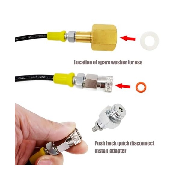 rovrai Adaptateur de tuyau de CO2 haute pression 1,5 m pour machine Grohe Blue Home pour bouteilles de 2 à 10 kg