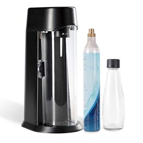 Levivo Machine à Soda WATER fournie avec bouteille en verre et cylindre de CO2, adapté pour les cylindres de CO2 0,6 l et 1,2