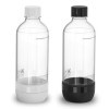 OiDiPi Lot de 2 bouteilles deau gazeuse réutilisables sans BPA de 1 litre pour machine à soda, noir et blanc