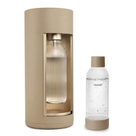 Mysoda : Glassy - Machine à eau pétillante en composite de bois avec 1 bouteille de carbonatation en verre de 1 L et 1 boutei