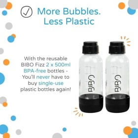 BIBO Fizz Bottles – Bouteille deau gazeuse réutilisable sans BPA – Bouteille de soda pour boissons gazeuses en déplacement –