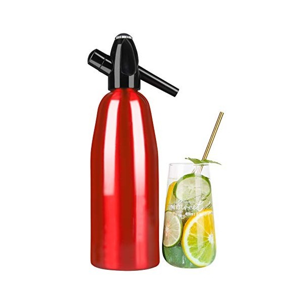 Siphon à soda 1 litre en aluminium, machine à soda domestique, machine à eau pétillante, siphon à eau de Seltz, utilisez des 