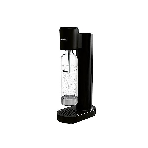 Sodapop Cooper Machine à gazéifier avec 1 bouteille en PET Noir Hauteur 44,8 cm