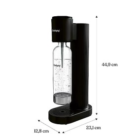 Sodapop Cooper Machine à gazéifier avec 1 bouteille en PET Noir Hauteur 44,8 cm