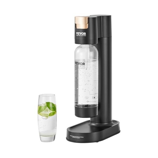VEVOR Machine à eau gazeuse, machine à eau pétillante et soda pour gazéification domestique avec bouteille PET de 1 L sans BP