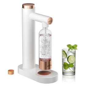HOMELUX Machine à gazéifier avec bouteilles en PET de 1 l sans BPA, machine à soda, appareil à gazéifier leau, carbonateur d