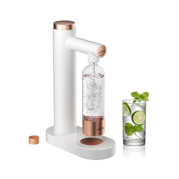 HOMELUX Machine à gazéifier avec bouteilles en PET de 1 l sans BPA, machine à soda, appareil à gazéifier leau, carbonateur d