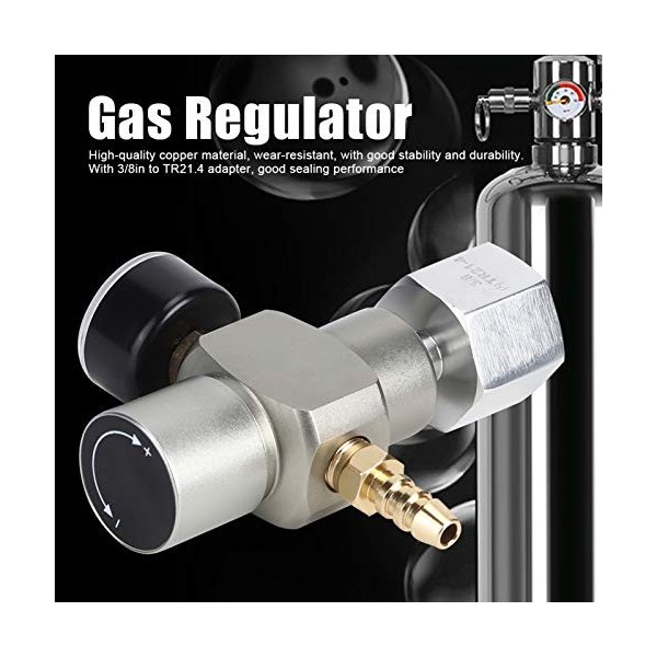 TOPINCN Régulateur de Gaz Jauge de Pression Sangle de Décompression Tr21.4 Régulateur Mini Adaptateur pour Régulateur de Gaz 