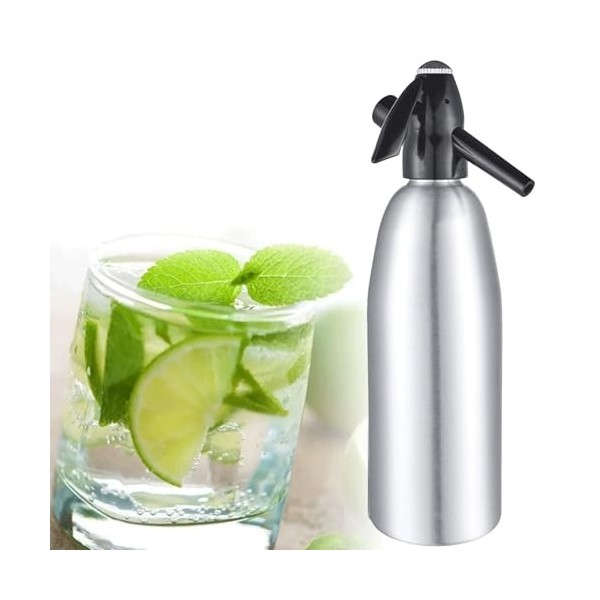 Machine à Seltz, 1L Siphon à soda, Machine à Faire du Soda, machine à eau Seltzer, mini machine à soda portable en aluminium 