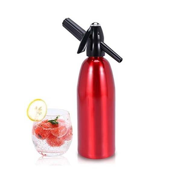 Siphon à soda, gazéificateur deau gazeuse, 1 L, bouteille de siphon à soda avec régulateur de pression, machine à eau pétill