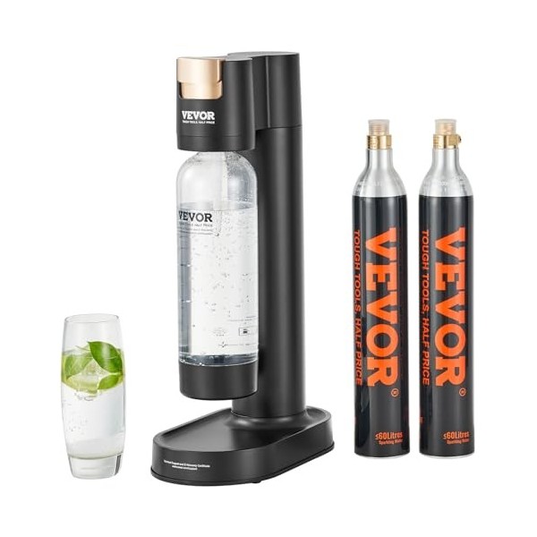 VEVOR Machine à eau gazeuse pour gazéification domestique, machine à eau pétillante et soda avec 1 bouteille PET de 1 L sans 
