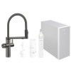 BLANCO CHOICE Icona Robinet de cuisine en acier inoxydable satiné dark steel Robinet multifonction tout-en-un Eau froide calm