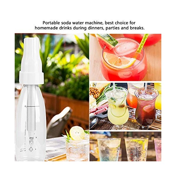 Machine à Eau Pétillante, Fabricant de Boissons Carbonatées, Machine à Eau Gazeuse à Bulles Portable de 1000 ml Carbonate Ni