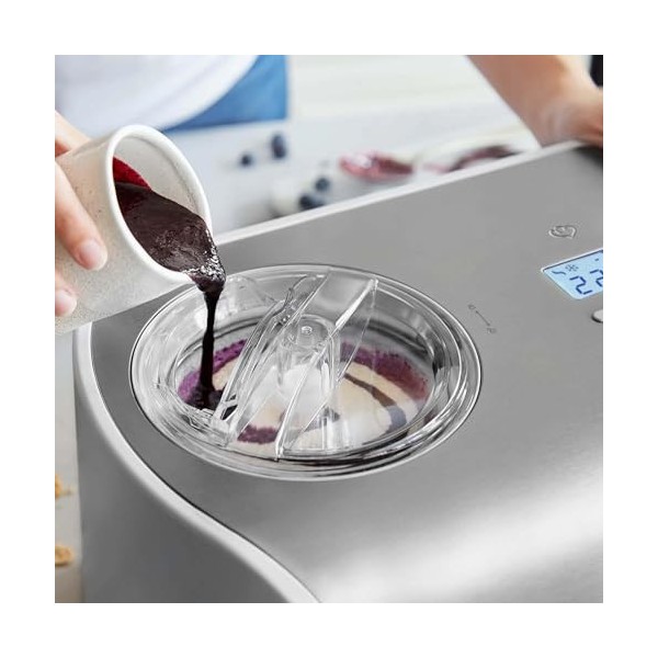 SPRINGLANE Sorbetière Elli 1,2 L avec compresseur auto-refroidissant 135 W, sorbetière en acier inoxydable avec bac à glace a