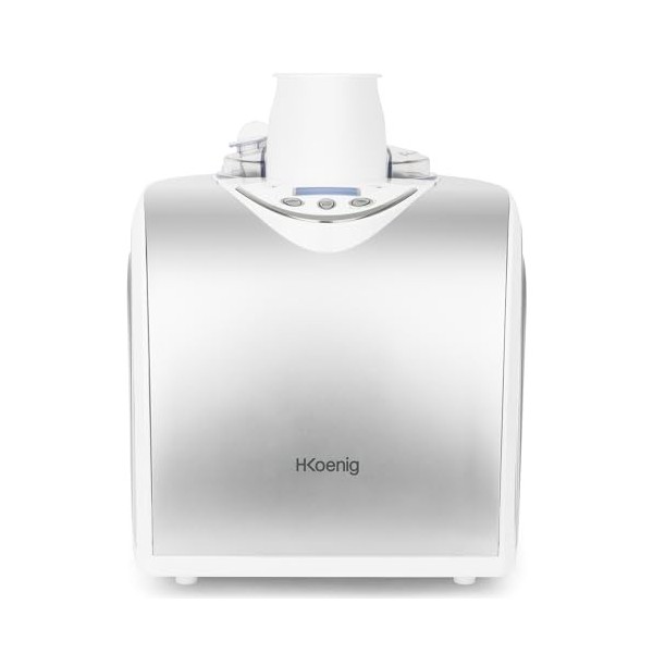 H.Koenig Sorbetière Turbine à Glace Professionnelle HF250, Machine à Glace Electrique 1,5L, 150 W, Réfrigérante & Maintien du