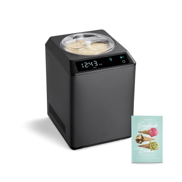 SPRINGLANE sorbetière & yaourtière Erika 2,5 L avec compresseur auto-refroidissant 250 W, sorbetière en acier inoxydable Noi