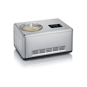 SEVERIN Sorbetière 2-en-1 180 W, Sorbetière électrique et yaourtière avec 2 récipients inclus, Machine à glace avec livre de 