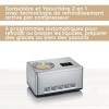 SEVERIN Sorbetière 2-en-1 180 W, Sorbetière électrique et yaourtière avec 2 récipients inclus, Machine à glace avec livre de 