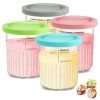 Auvrgmin Lot de 4 récipients Creami pour machine à crème glacée Ninja Creami Deluxe NC501, NC501EU NC500, avec couvercle, san