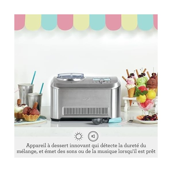 Sage - The Smart Scoop - Sorbetière, Yaourtière - Glace italienne - Acier Inoxydable Brossé
