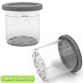 2 Pièces Bacs pour Ninja CREAMi machine à crème glacée et à desserts glacés, Pot Godets et Couvercles pour Creamy NC300EU NC3
