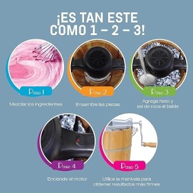 Elite Gourmet EIM916 Sorbetière électrique vintage en bois des Appalaches, 5,7 L, avec manivelle moulée sous pression, prépar